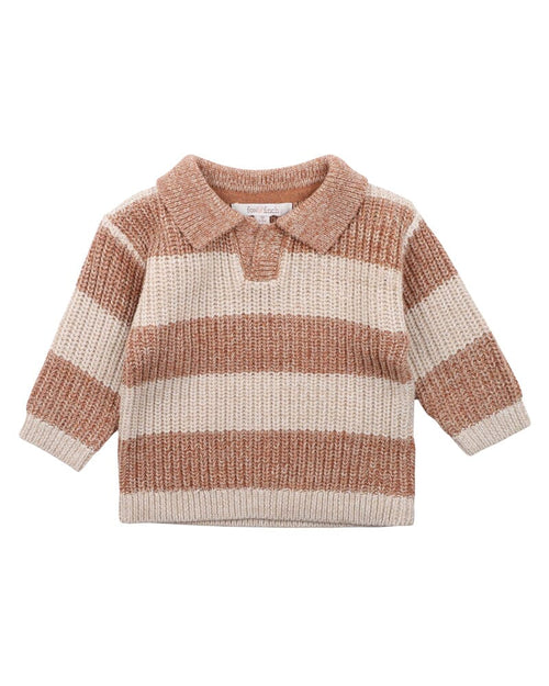 Fox & Finch - Stripe Knitted Baby Jumper w Collar