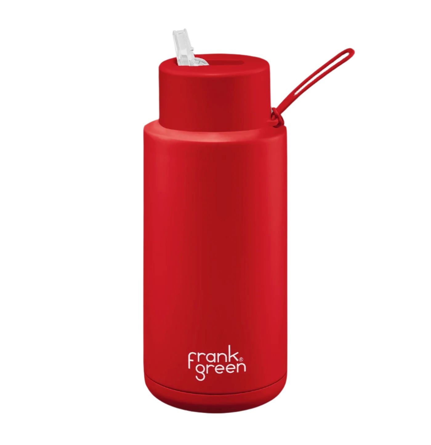 Frank Green - Ceramic Reusable Bottle 34oz/1L Atomic Red Limited Edition Mealtime Frank Green 