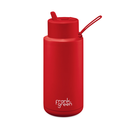 Frank Green Limited Edition Ceramic Reusable Bottle 34oz/1L - Atomic Red