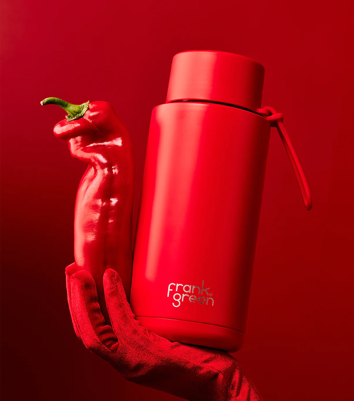 Frank Green Limited Edition Ceramic Reusable Bottle 34oz/1L - Atomic Red Mealtime Frank Green 