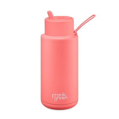 Frank Green Limited Edition Ceramic Reusable Bottle 34oz/1L - Sweet Peach Mealtime Frank Green 