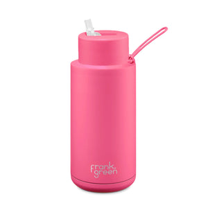 Frank Green Reusable Bottle - 34oz/1L | Neon Pink