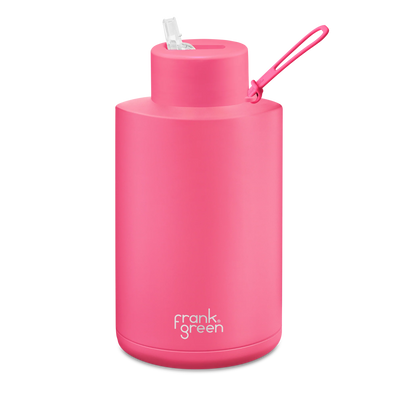 Frank Green Reusable Straw Bottle 68oz/2L - Neon Pink Mealtime Frank Green 