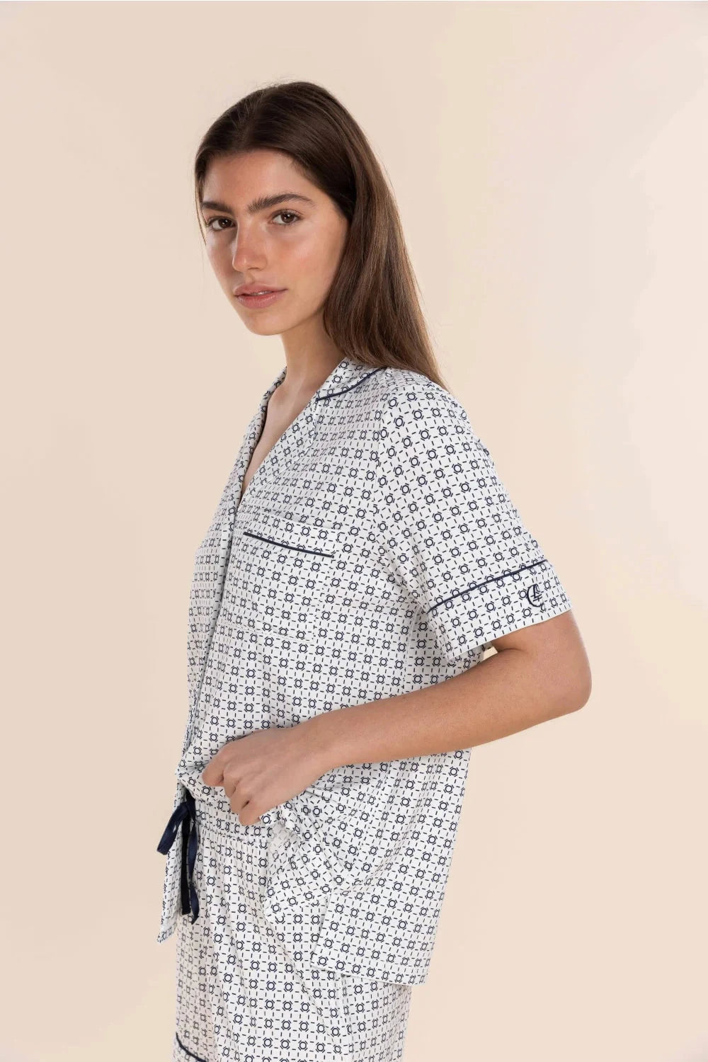 Gingerlilly - Penelope Bamboo Short Women's PJ Set | Navy Short Sleeve Pyjamas Gingerlilly 