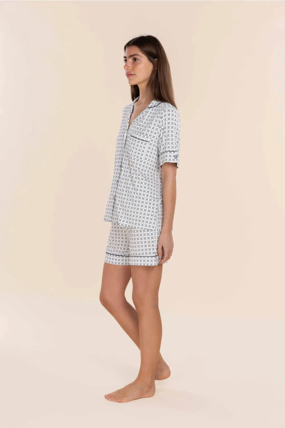Gingerlilly - Penelope Bamboo Short Women's PJ Set | Navy Short Sleeve Pyjamas Gingerlilly 