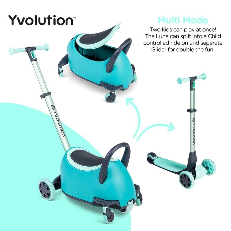 Glider Luna 5-in-1 Scooter & Ride-on - Green Bikes Yvolution 