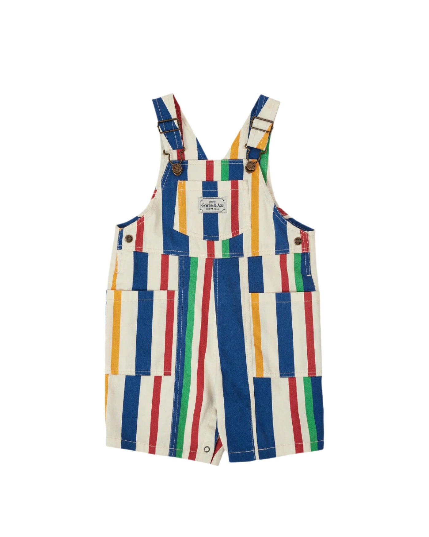 Goldie & Ace - 90'S Bold Stripe Burton Denim Pocket Overalls Overalls Goldie & Ace 
