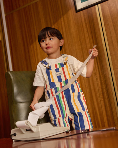 Goldie & Ace - 90'S Bold Stripe Burton Denim Pocket Overalls Overalls Goldie & Ace 