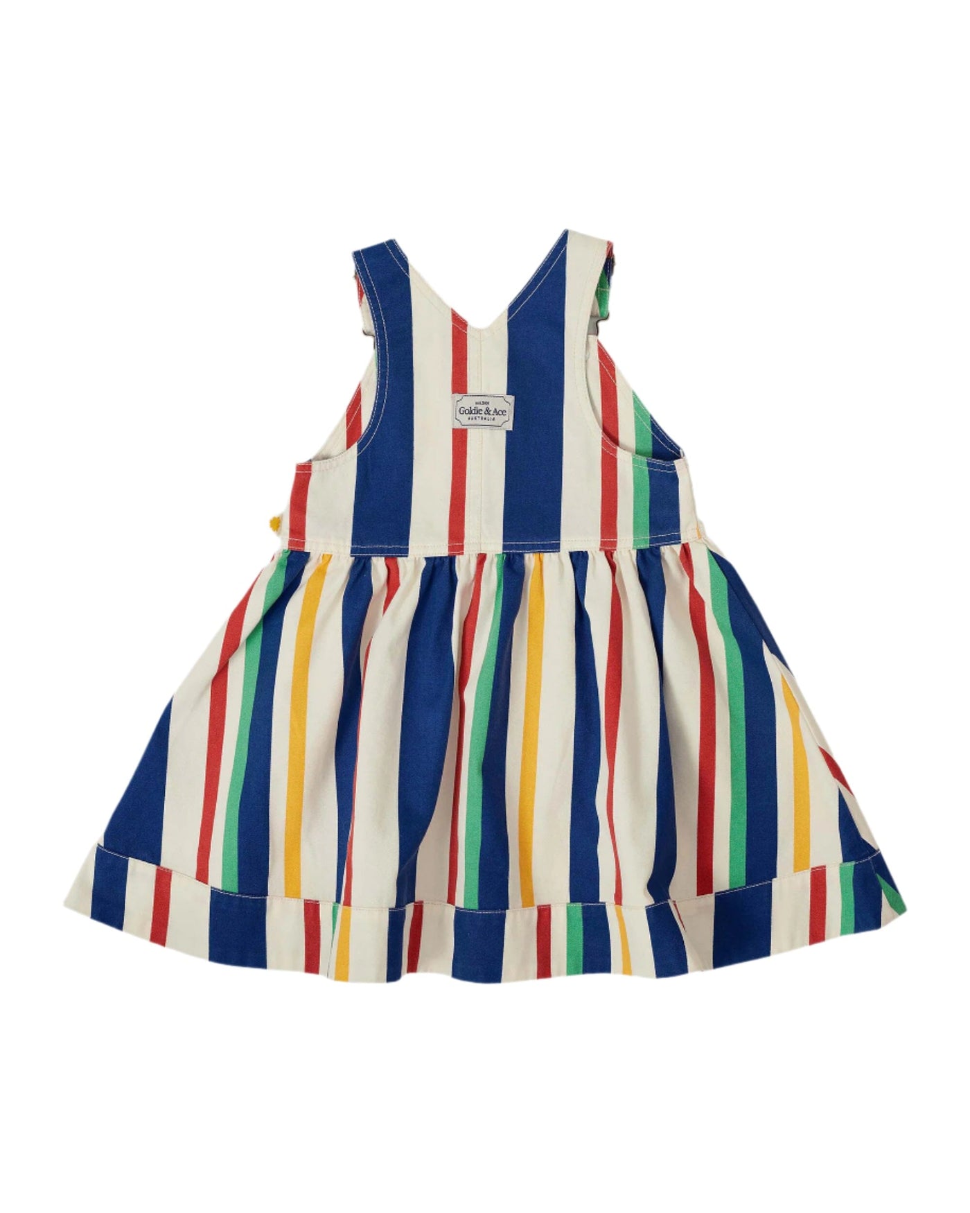 Goldie & Ace - 90'S Bold Stripe Heidi Denim Pinafore Dress Sleeveless Dress Goldie & Ace 