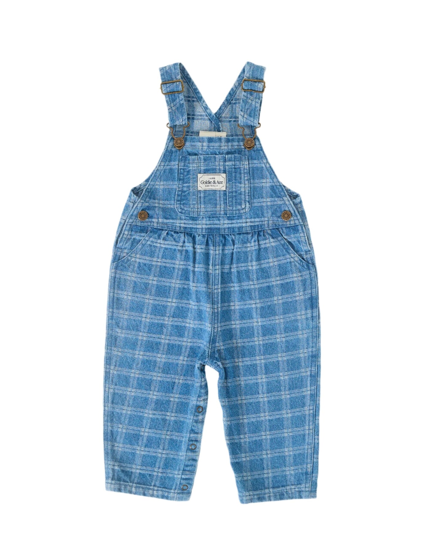 Goldie & Ace - Austin Denim Check Overalls Overalls Goldie & Ace 