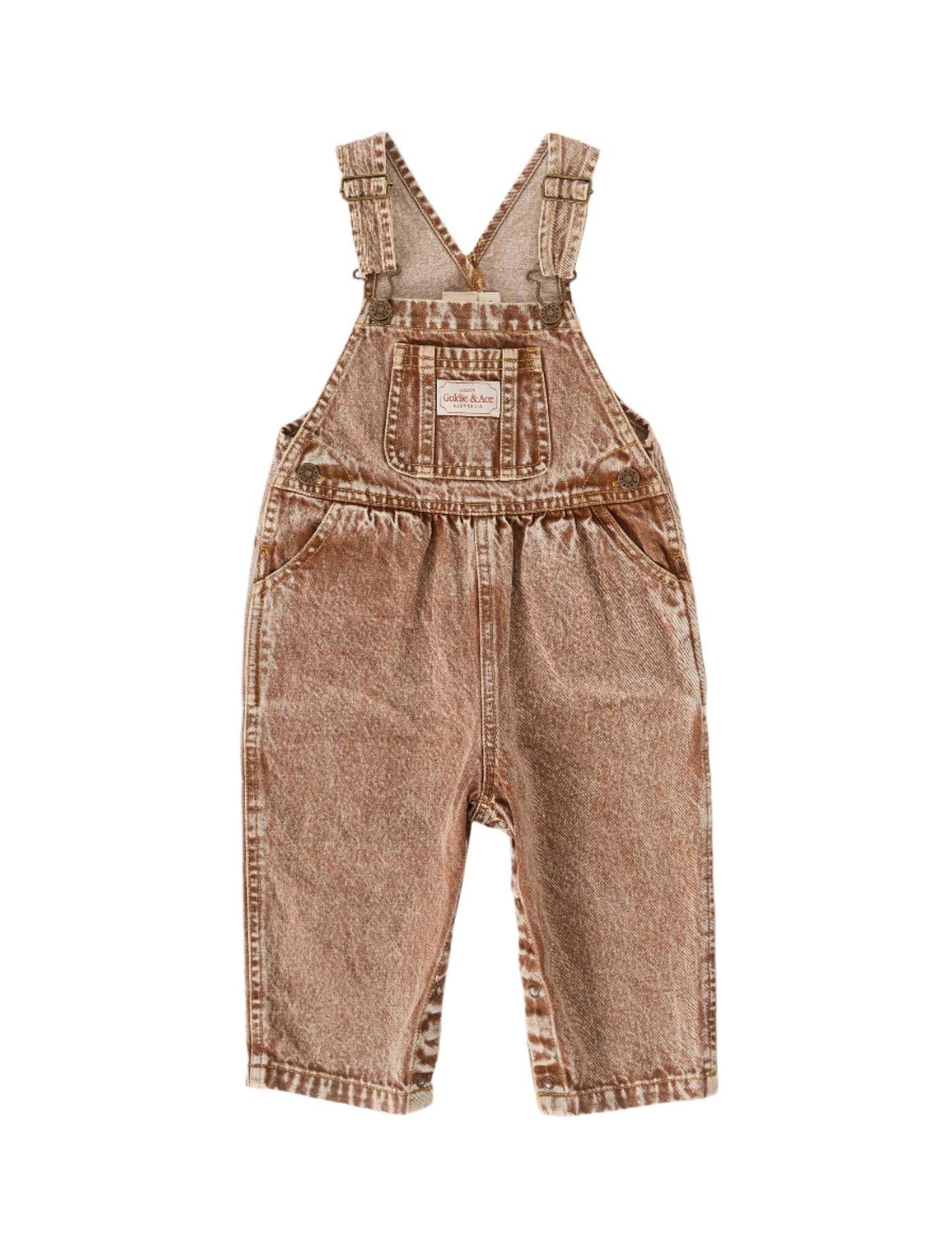 Goldie & Ace - Austin Vintage Washed Denim Overalls | Brown Overalls Goldie & Ace 