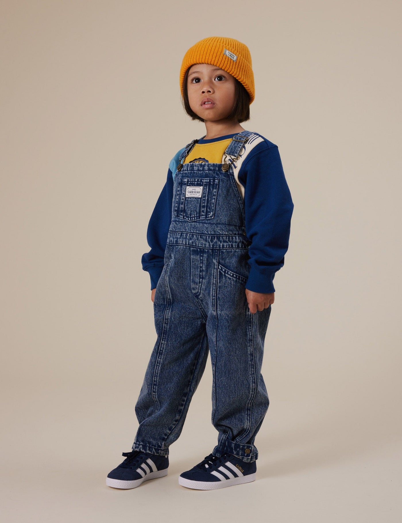 Goldie & Ace - Blake Vintage Washed Denim Overalls Overalls Goldie & Ace 