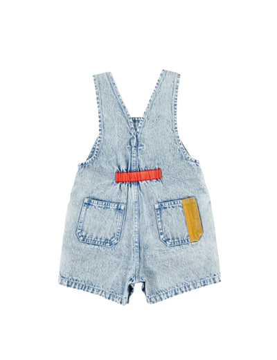 Goldie & Ace - Burton Colour Pop Cargo Denim Overalls Light Denim Overalls Goldie & Ace 