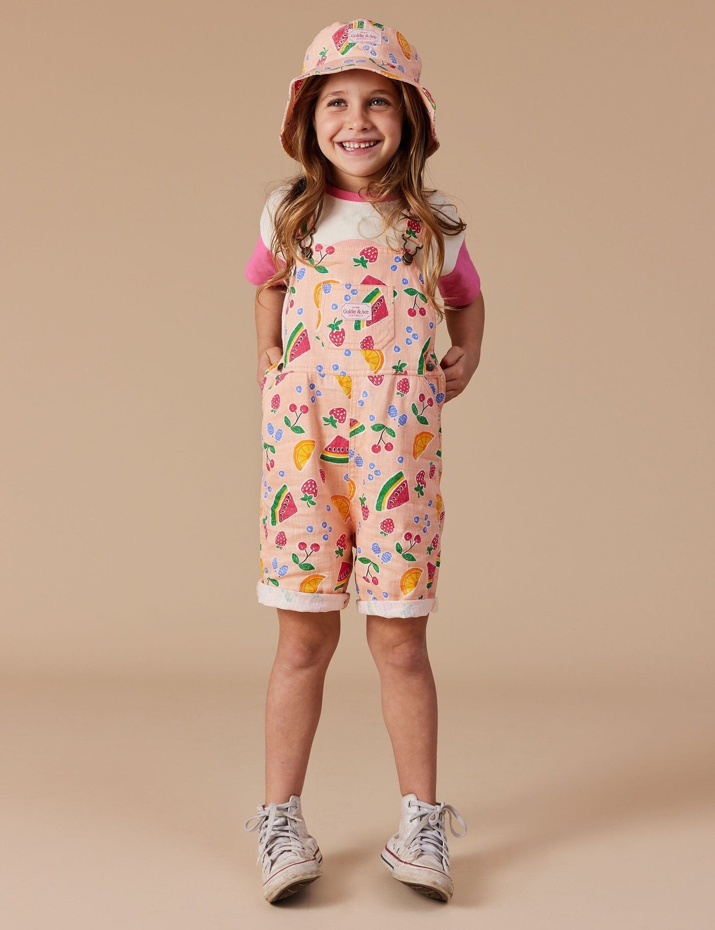 Goldie & Ace - Burton Fruit Salad Linen Overalls Overalls Goldie & Ace 