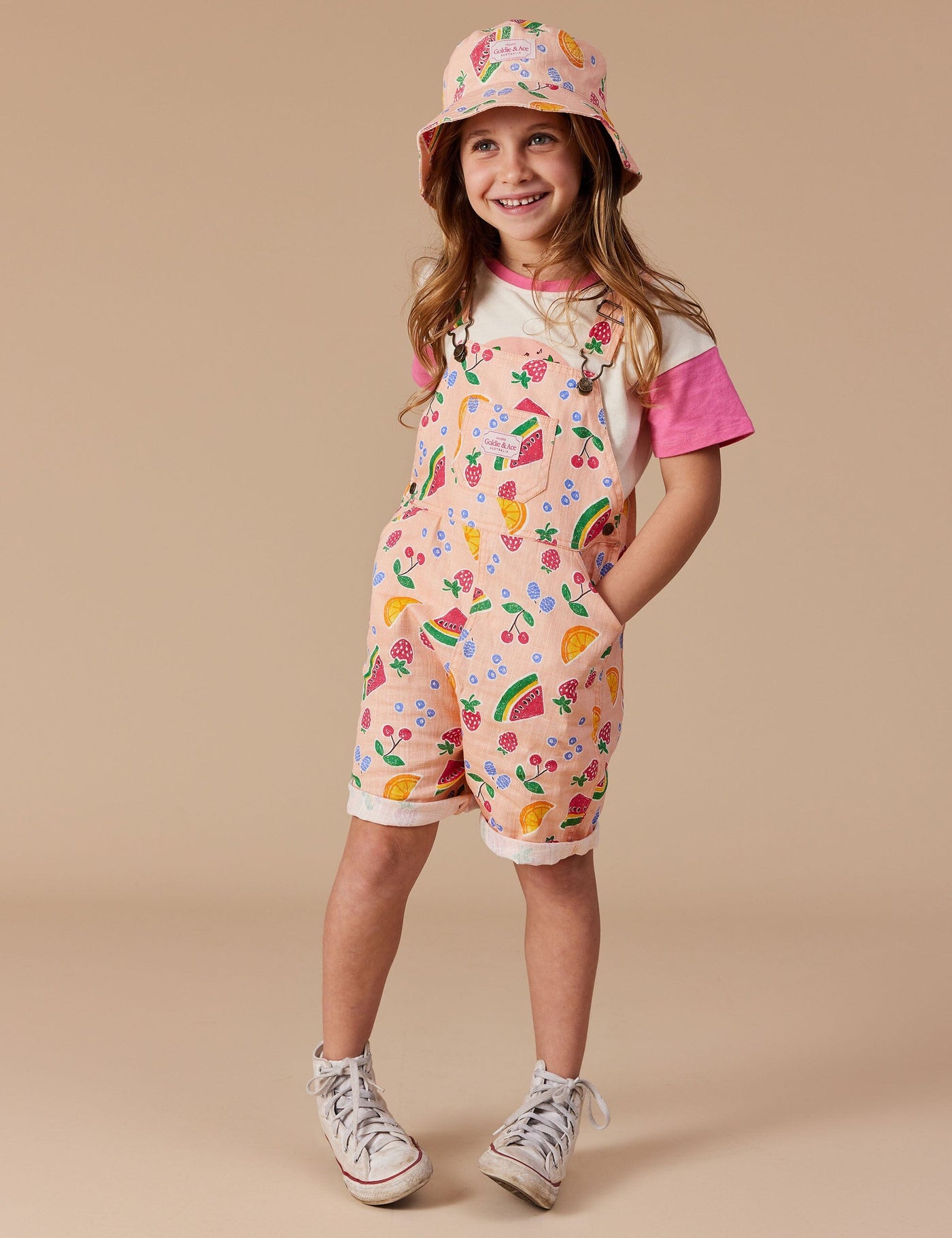 Goldie & Ace - Burton Fruit Salad Linen Overalls Overalls Goldie & Ace 