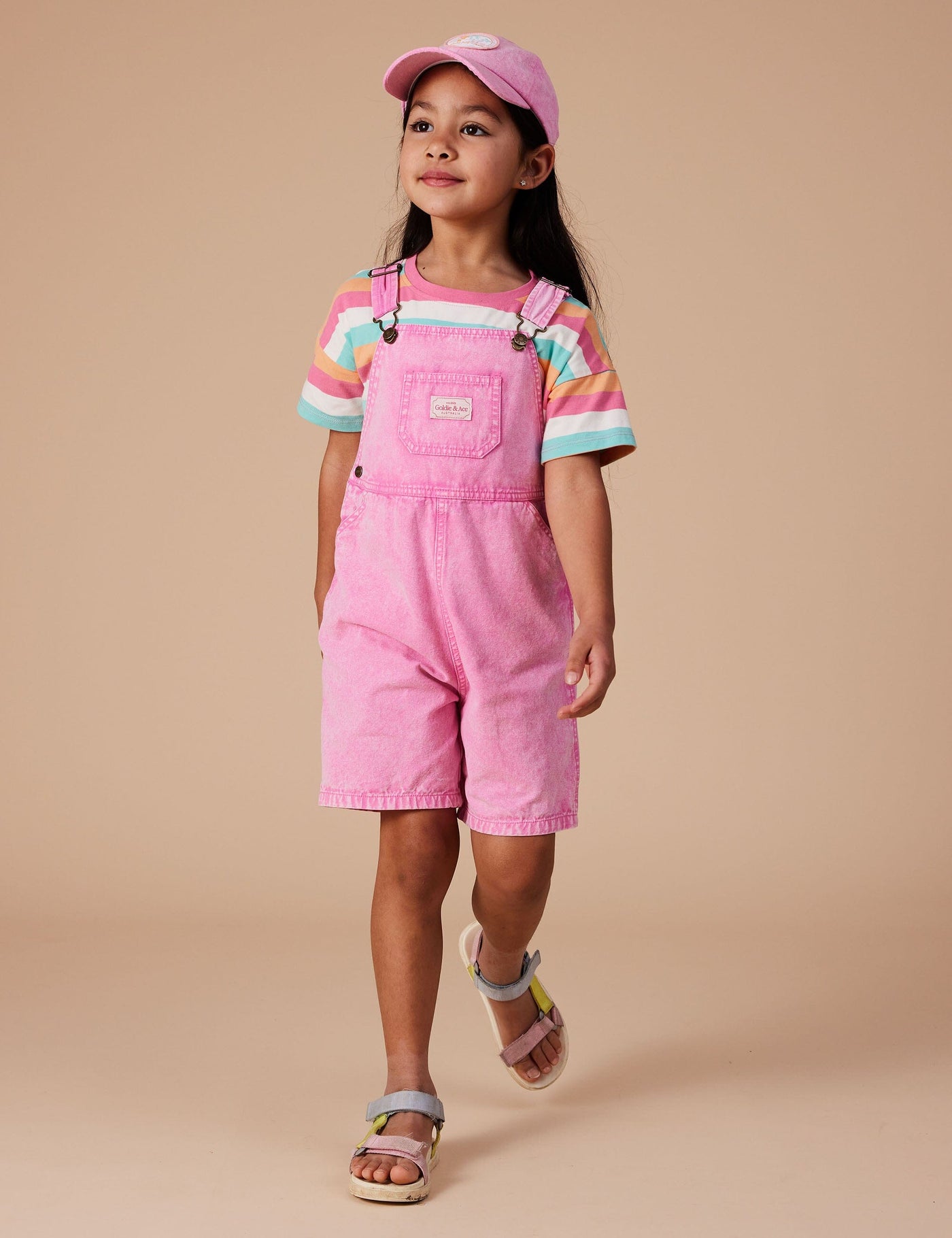 Goldie & Ace - Burton Vintage Washed Denim Overalls Bubblegum Overalls Goldie & Ace 