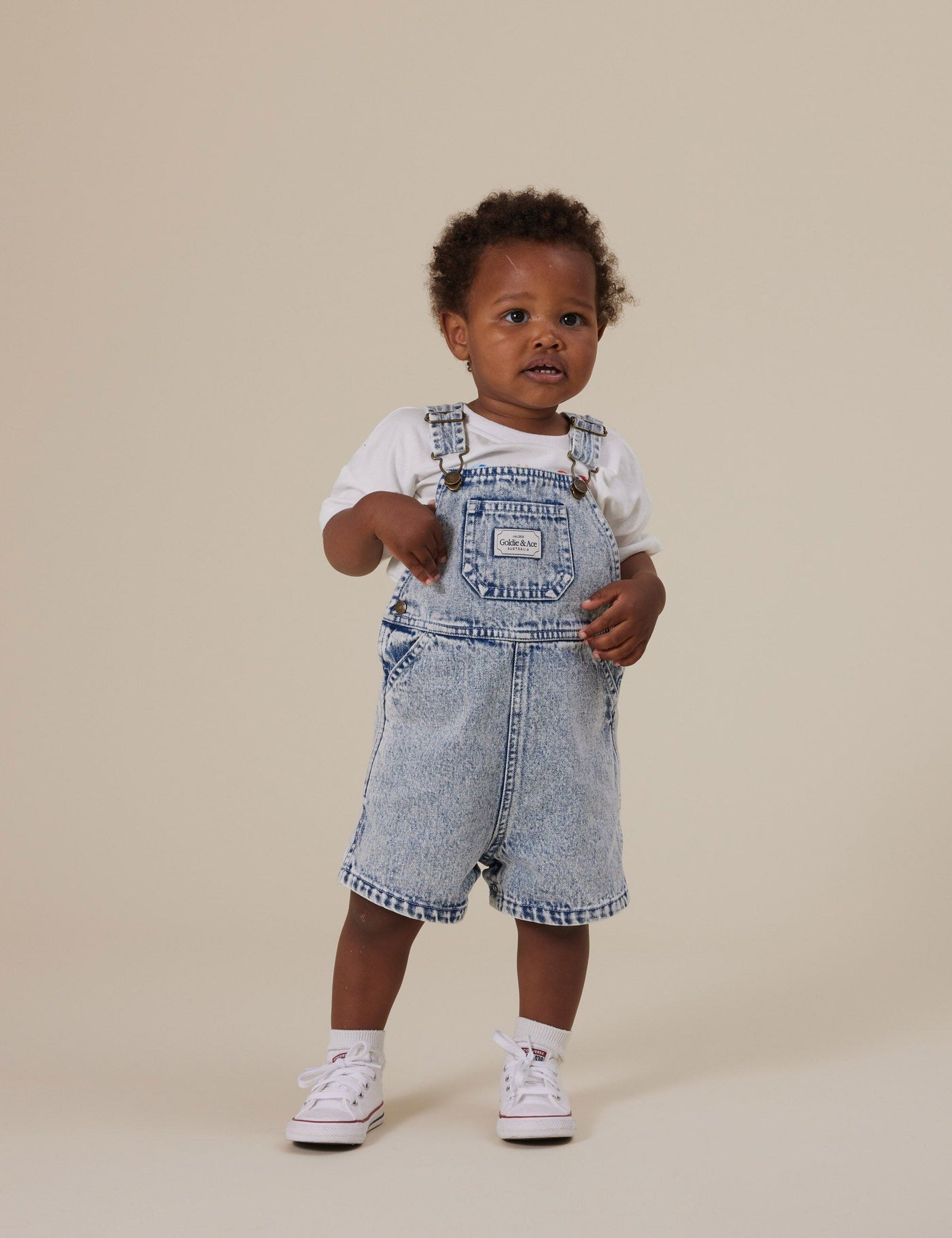 Goldie & Ace - Burton Vintage Washed Denim Overalls Overalls Goldie & Ace 