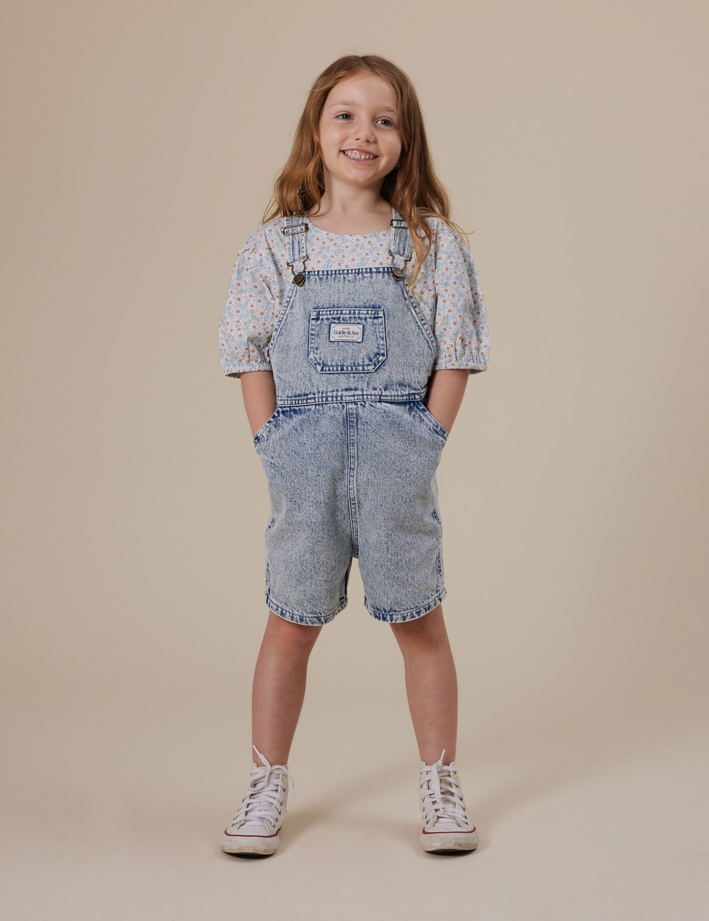 Goldie & Ace - Burton Vintage Washed Denim Overalls Overalls Goldie & Ace 