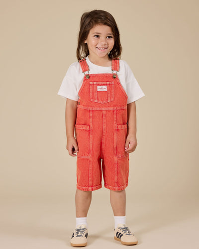 Goldie & Ace - Burton Vintage Washed Denim Pocket Overalls Apple Red Overalls Goldie & Ace 