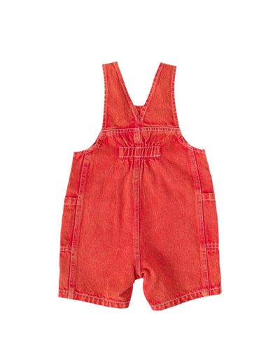 Goldie & Ace - Burton Vintage Washed Denim Pocket Overalls Apple Red Overalls Goldie & Ace 