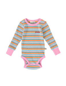 Goldie & Ace - Candy Stripe Long Sleeve Rib Bodysuit