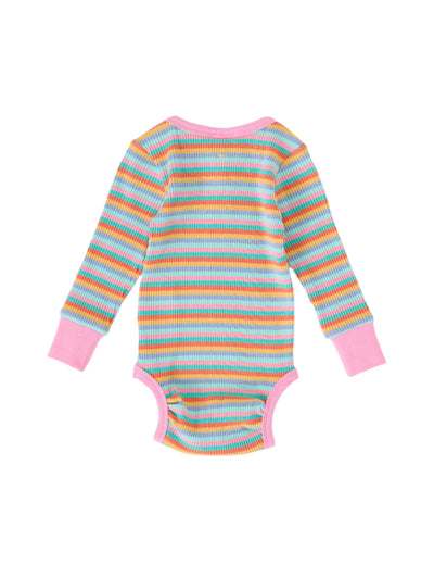 Goldie & Ace - Candy Stripe Long Sleeve Rib Bodysuit Bodysuit Goldie & Ace 