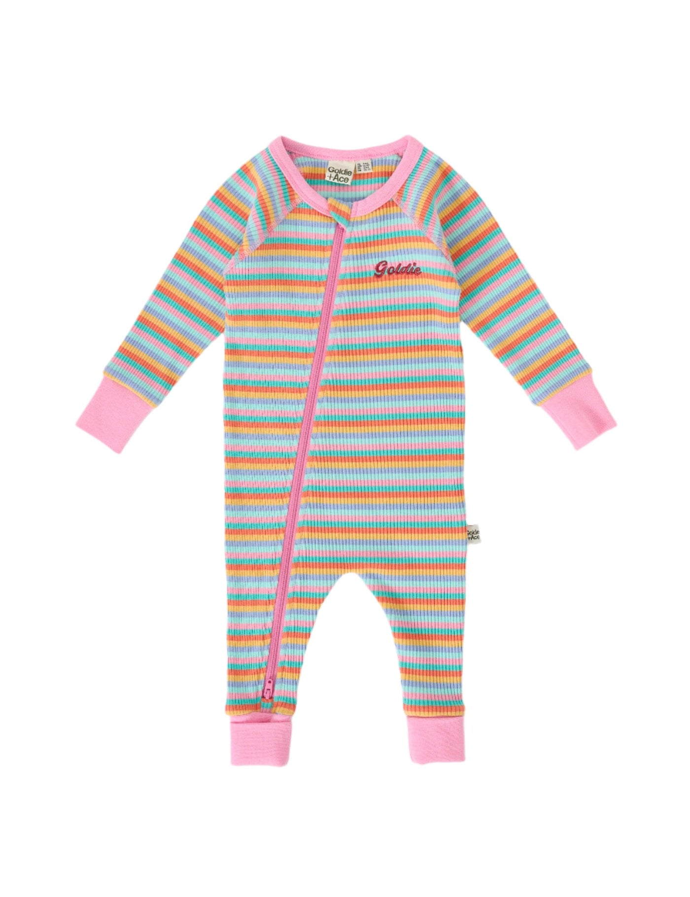 Goldie & Ace - Candy Stripe Rib Zipsuit Zipsuit Goldie & Ace 