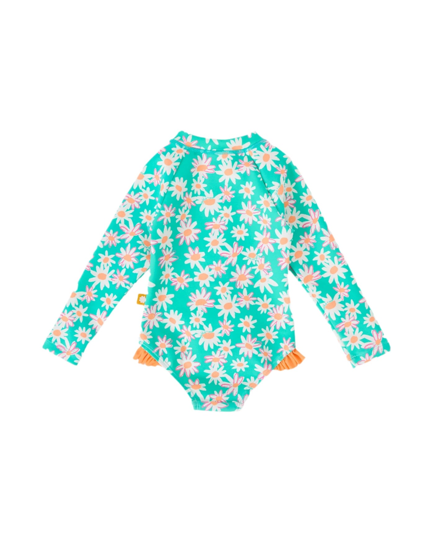 Goldie & Ace - Daisy Patch Long Sleeve Frill Swimsuit One-Piece Swimsuit Goldie & Ace 