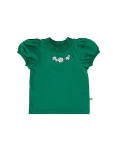 Goldie & Ace - Eden Embroidered Puff Sleeve T-Shirt | Green