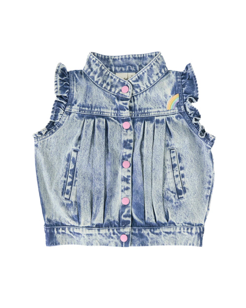 Goldie & Ace - Elodie Embroidered Denim Vest