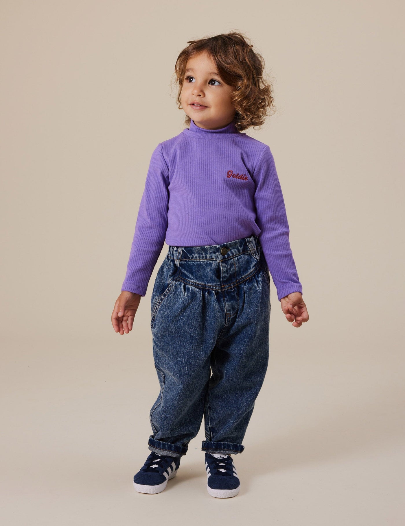 Goldie & Ace - Embroidered Rib Skivvy | Grape Long Sleeve Top Goldie & Ace 