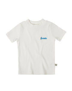 Goldie & Ace - Embroidered Rib T-Shirt White