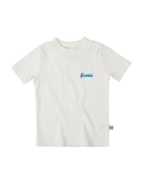 Goldie & Ace - Embroidered Rib T-Shirt White