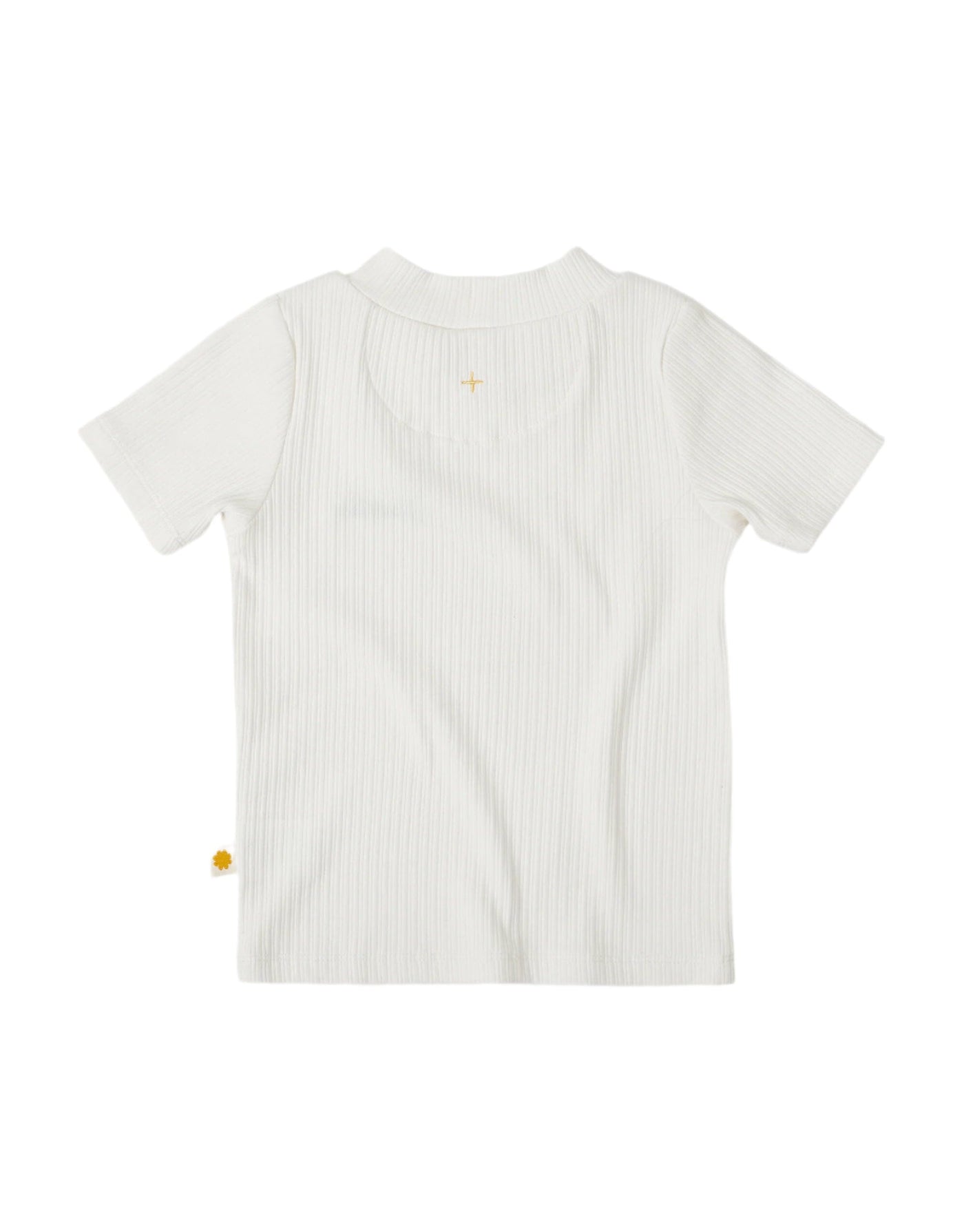 Goldie & Ace - Embroidered Rib T-Shirt White Short Sleeve T-Shirt Goldie & Ace 