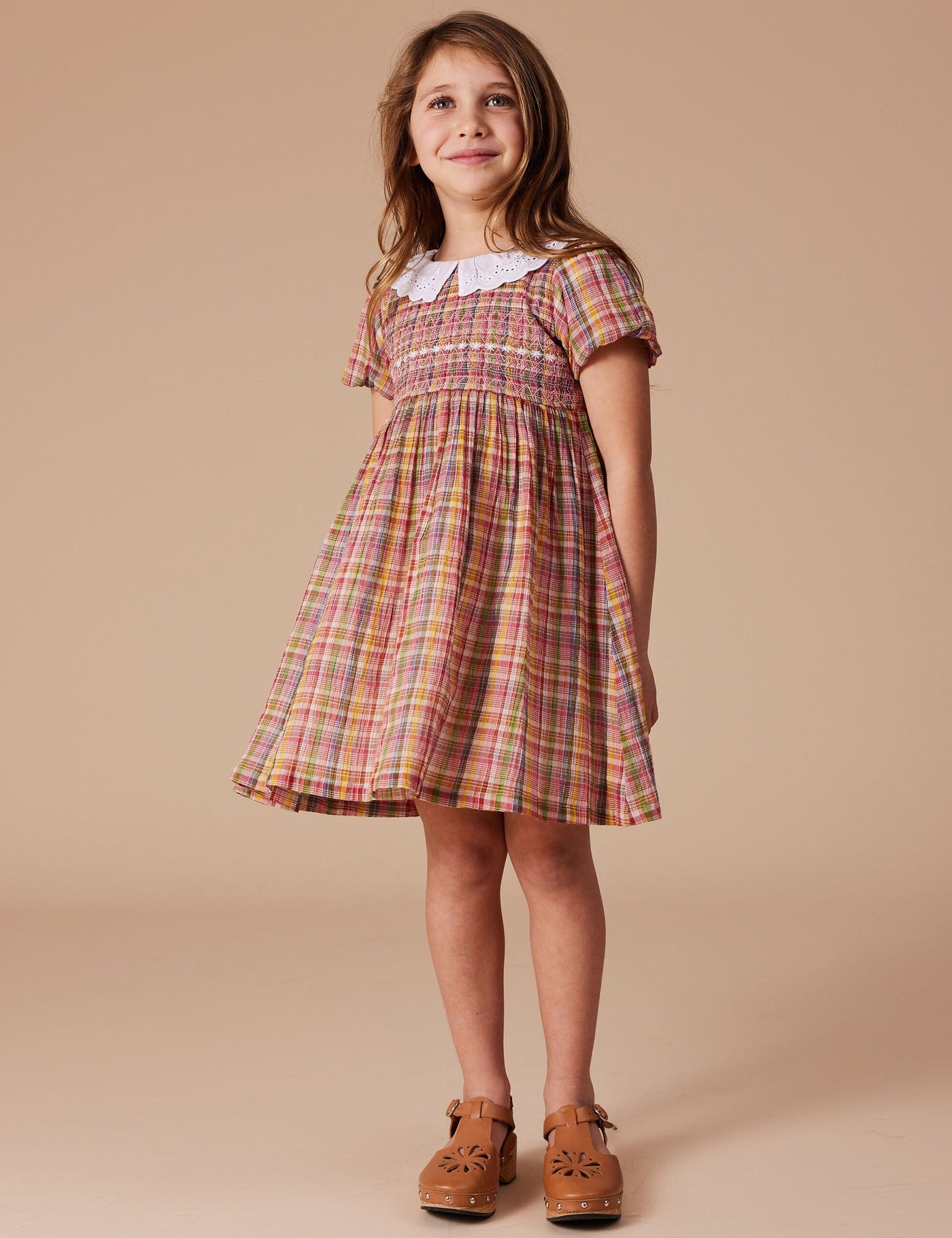 Goldie & Ace - Flo Smocked Dress Short Sleeve Dress Goldie & Ace 