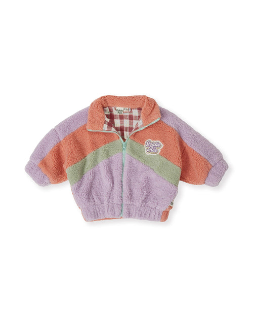 Goldie & Ace - Frankie Sherpa Jacket | Lilac/Peach/Mint
