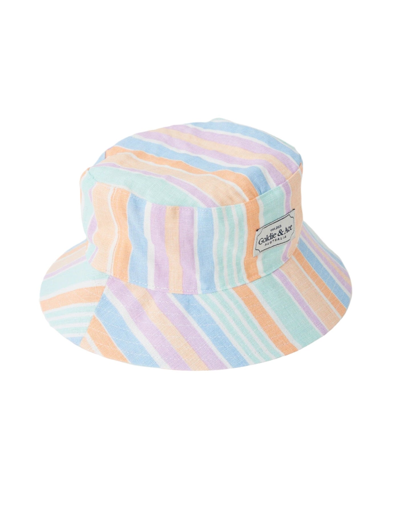 Goldie & Ace - Goldie Linen Bucket Hat Pastel Stripe Hats Goldie & Ace 