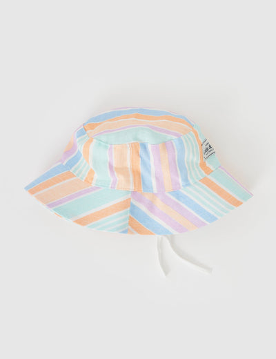 Goldie & Ace - Goldie Linen Bucket Hat Pastel Stripe Hats Goldie & Ace 