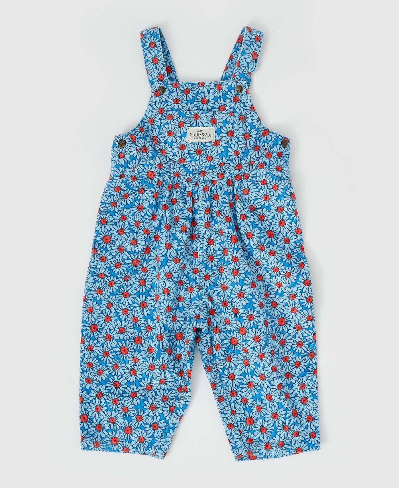 Goldie & Ace Goldie Vintage Overall Dixie Daisy Corduroy - Blue Red Overalls Goldie & Ace 