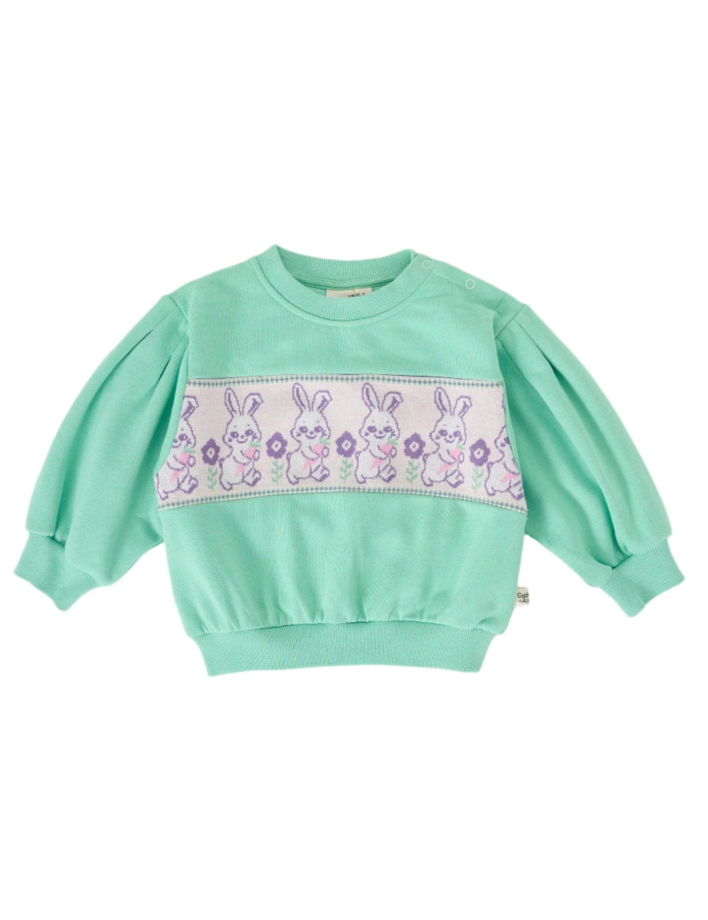 Goldie & Ace - Hazel Puff Sleeve Bunny Sweater | Mint Jumper Goldie & Ace 