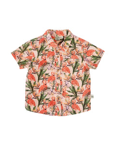 Goldie & Ace - Holiday Linen Shirt - Flamingo Pink