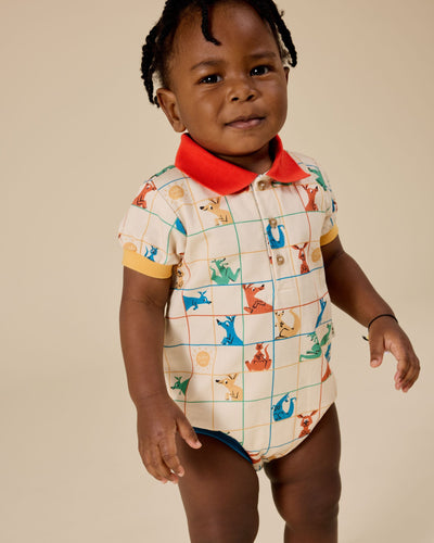 Goldie & Ace - Hopscotch Polo Romper Romper Goldie & Ace 