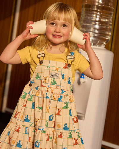 Goldie & Ace - Hopscotch Tully Tiered Pinafore Dress Sleeveless Dress Goldie & Ace 