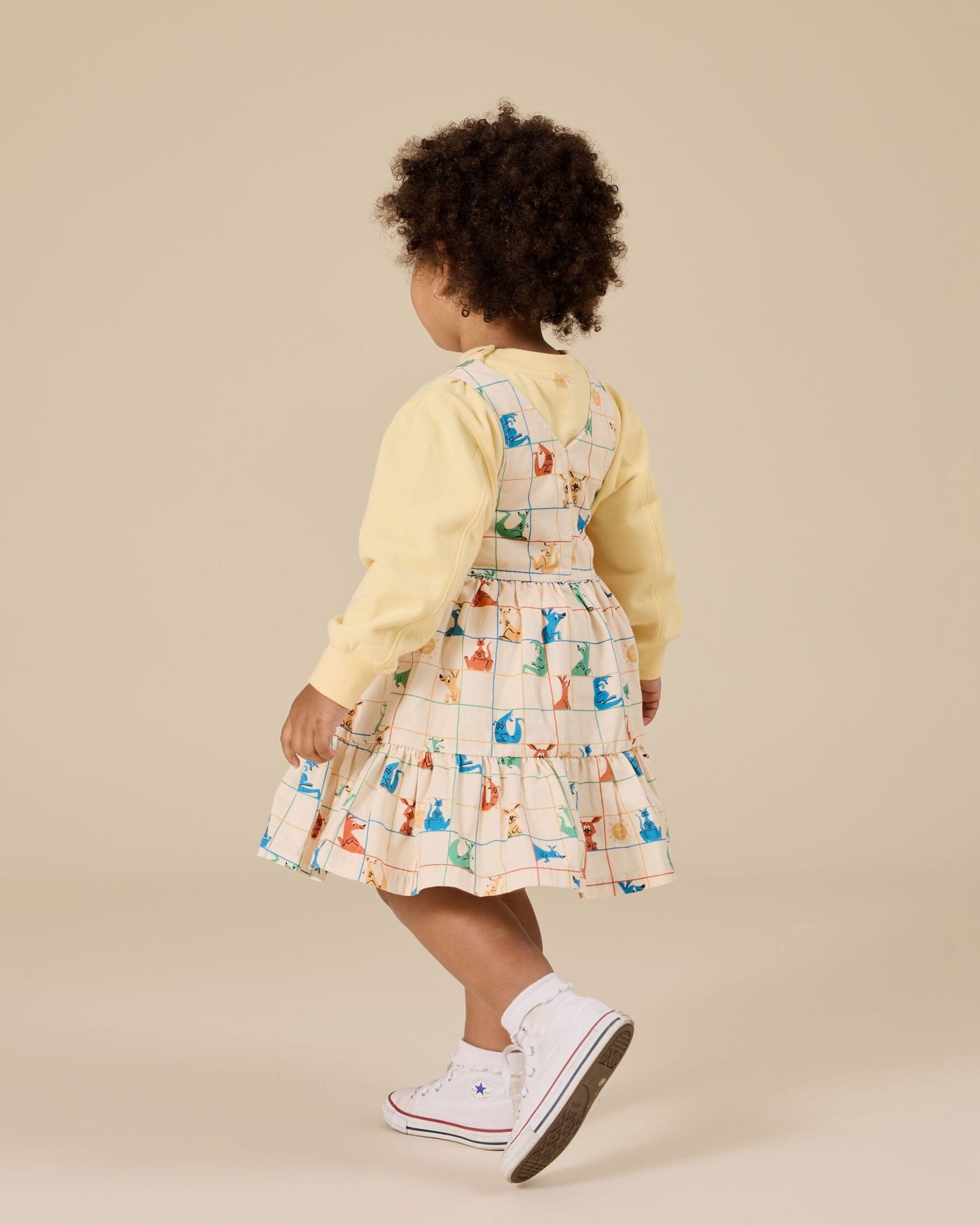 Goldie & Ace - Hopscotch Tully Tiered Pinafore Dress Sleeveless Dress Goldie & Ace 