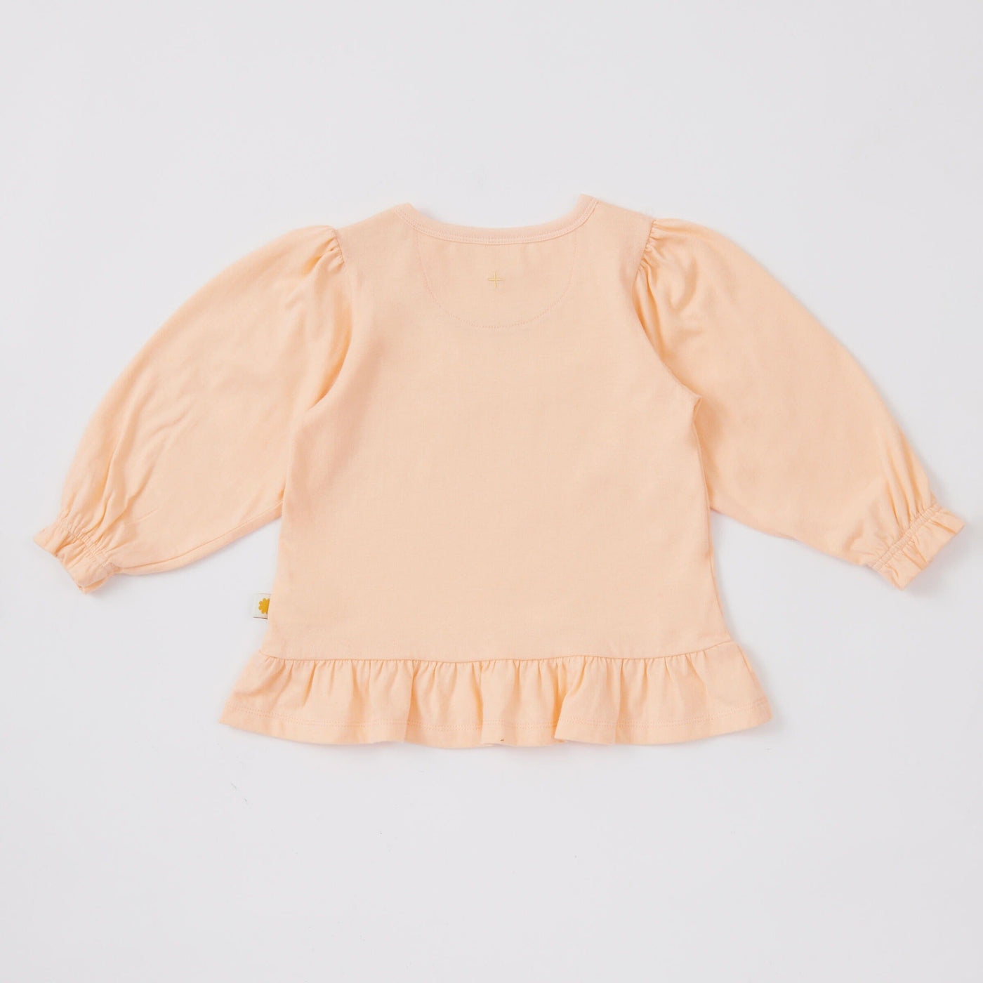Goldie & Ace Isla Embroidered Frill Hem Top - Peach Long Sleeve Top Goldie & Ace 