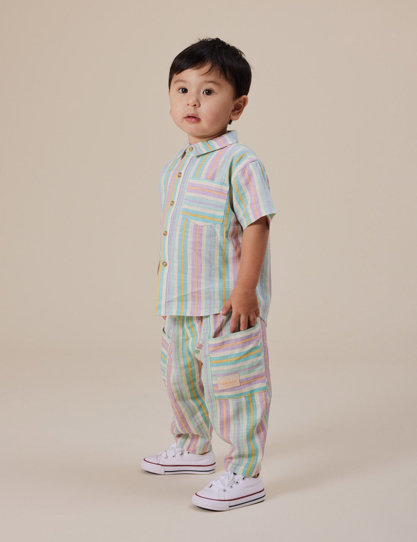 Goldie & Ace - Kit Linen Pocket Pant | Resort Stripe Pants Goldie & Ace 