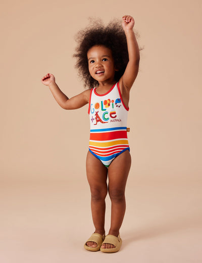 Goldie & Ace - Land Down Under Stripe Scoop Back Bathers One-Piece Swimsuit Goldie & Ace 