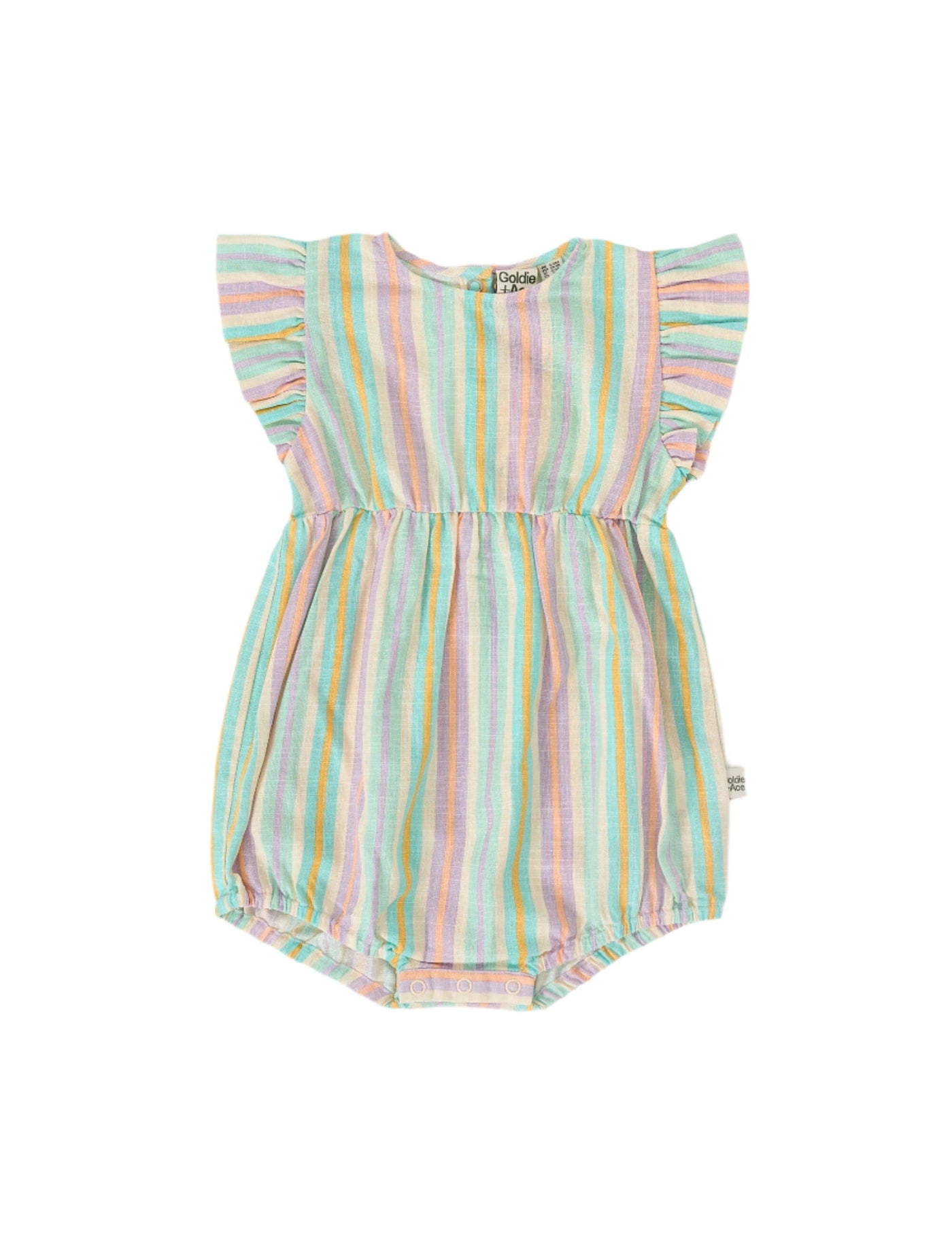 Goldie & Ace - Lani Resort Stripe Linen Romper Romper Goldie & Ace 