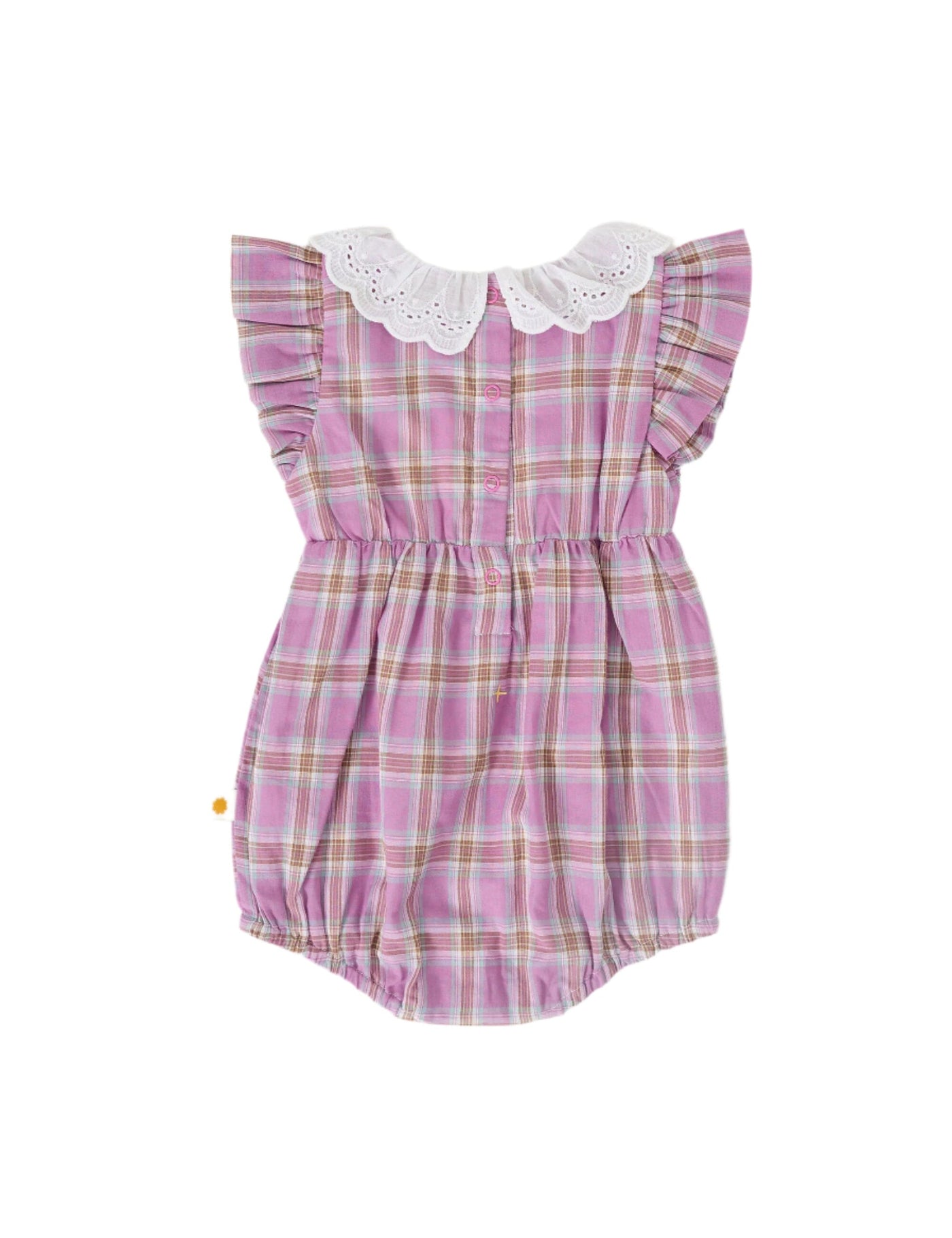 Goldie & Ace - Lani Smocked Romper | Mauve Check Romper Goldie & Ace 