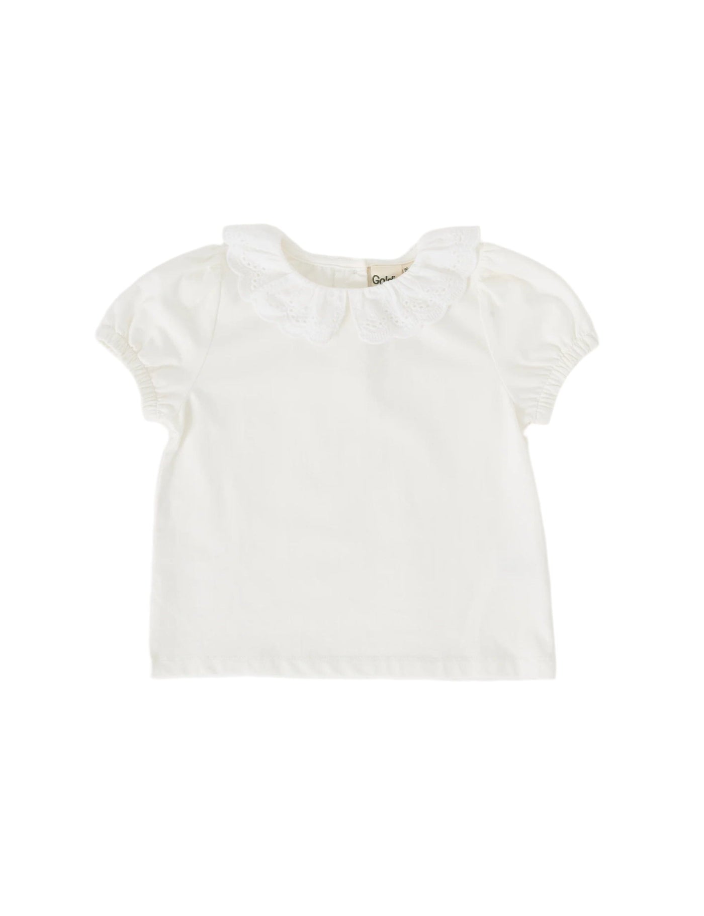 Goldie & Ace - Laura Puff Sleeve Collar Top Cream Short Sleeve Top Goldie & Ace 